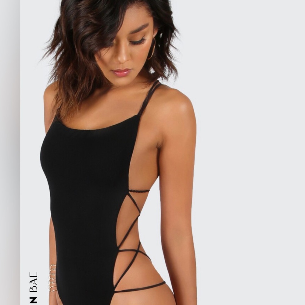 Green strappy bodysuit